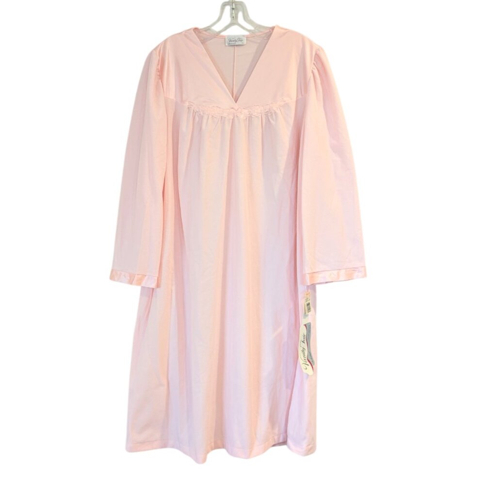 VINTAGE Deadstock Vanity Fair Nightgown L Hushabye Double-Brushed Softness Pink